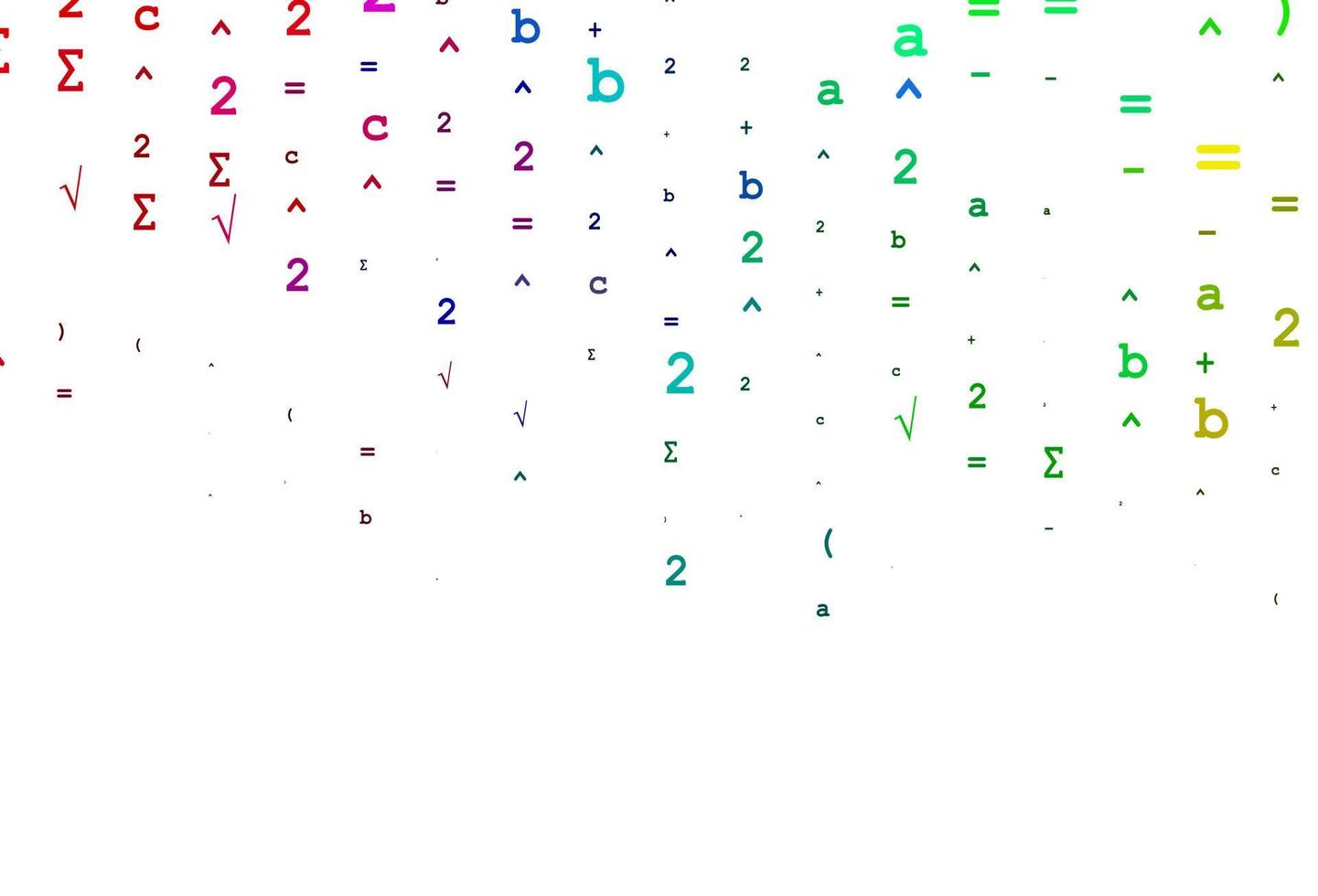 Light Multicolor, Rainbow vector backdrop with algebra elements.