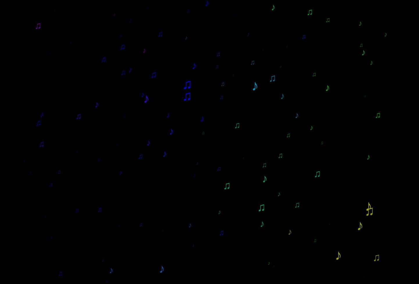 Dark Multicolor, Rainbow vector backdrop with music notes.