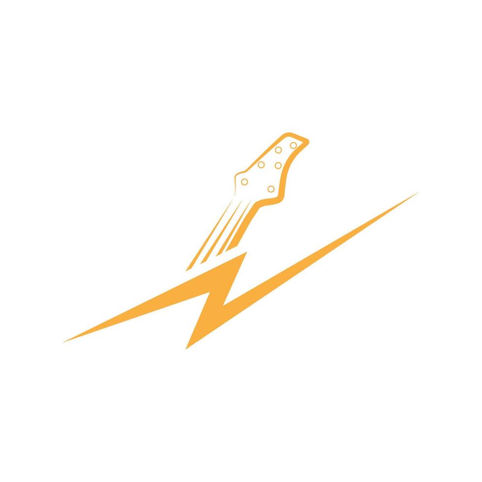 Guitar illustration logo design vector and symbol