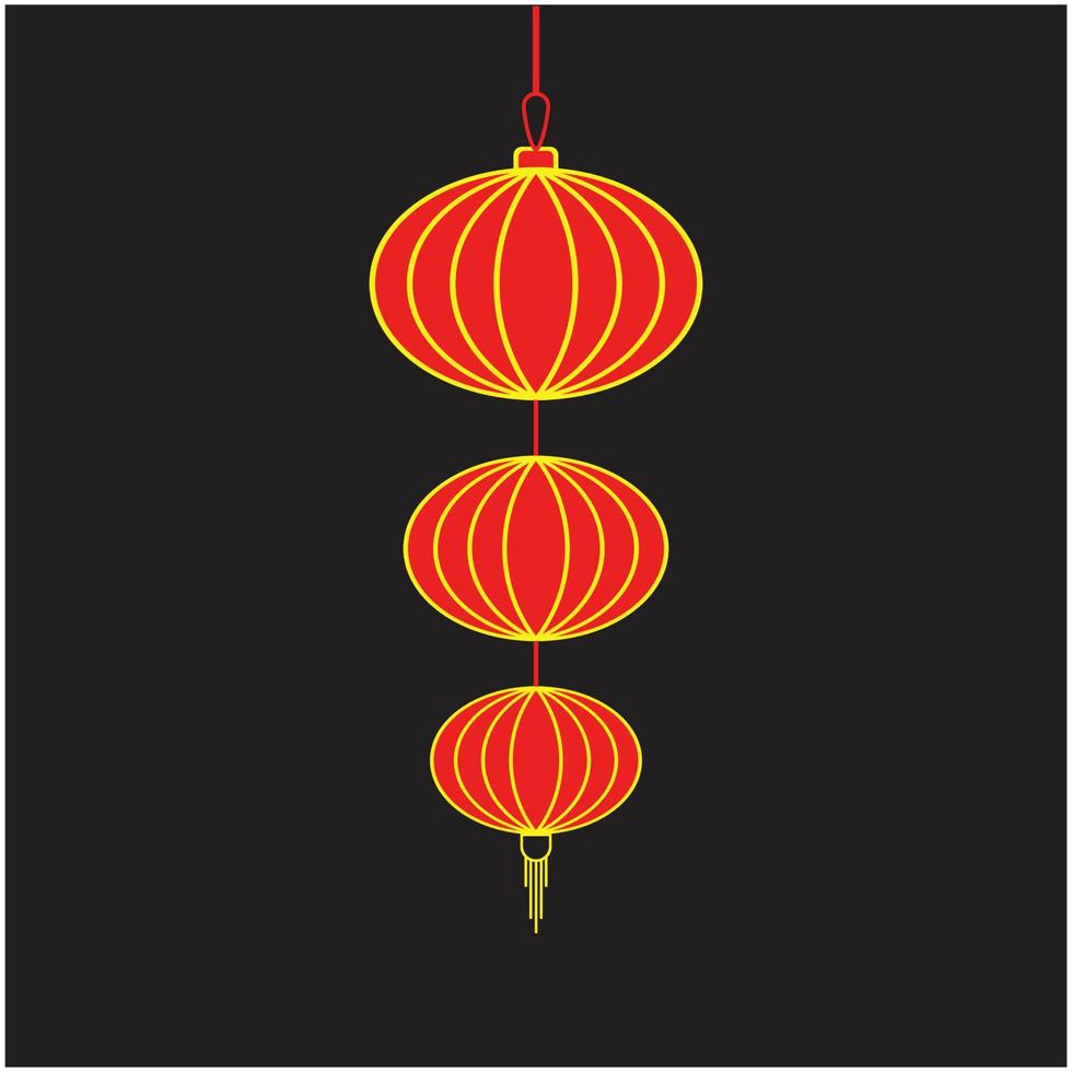 Lampion flat logo vector and symbol design template