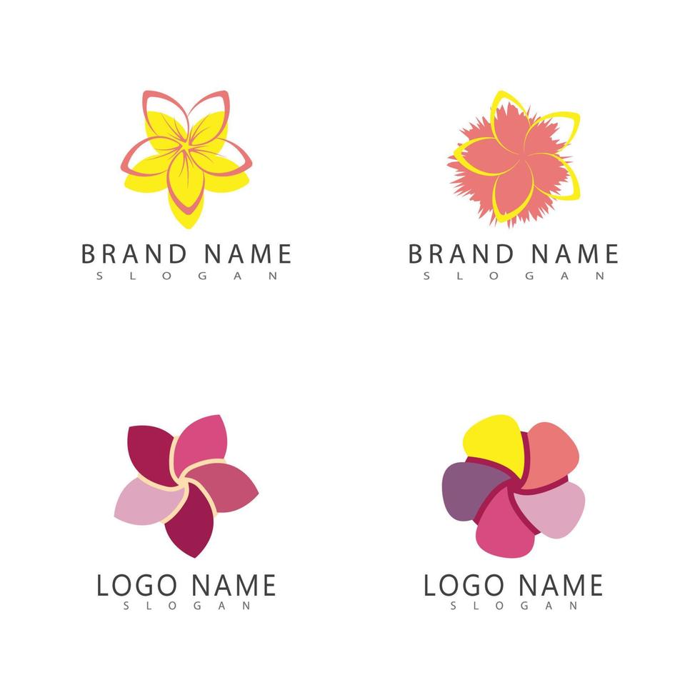 Beauty plumeria icon flowers design illustration symbol vector