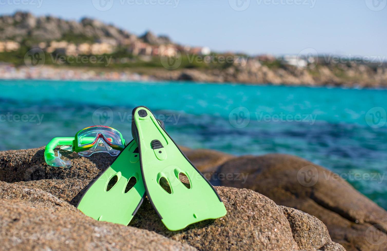 Mask, snorkel and fins for snorkeling at big stones photo