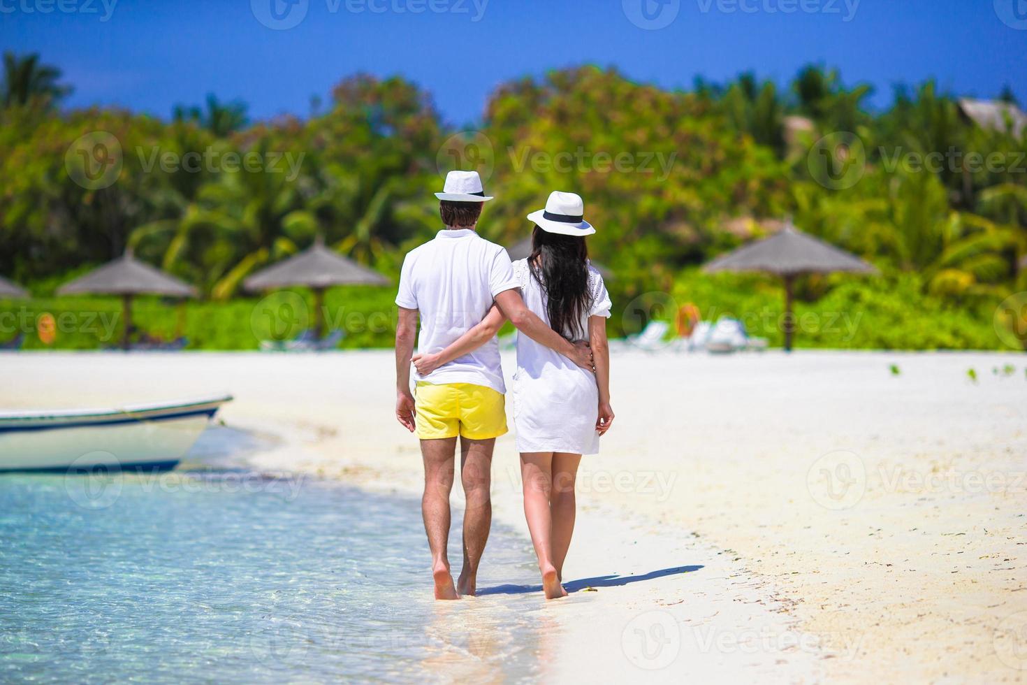 Young couple during tropical vacation photo