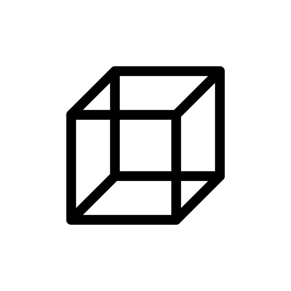 Cube icon line isolated on white background. Black flat thin icon on modern outline style. Linear symbol and editable stroke. Simple and pixel perfect stroke vector illustration