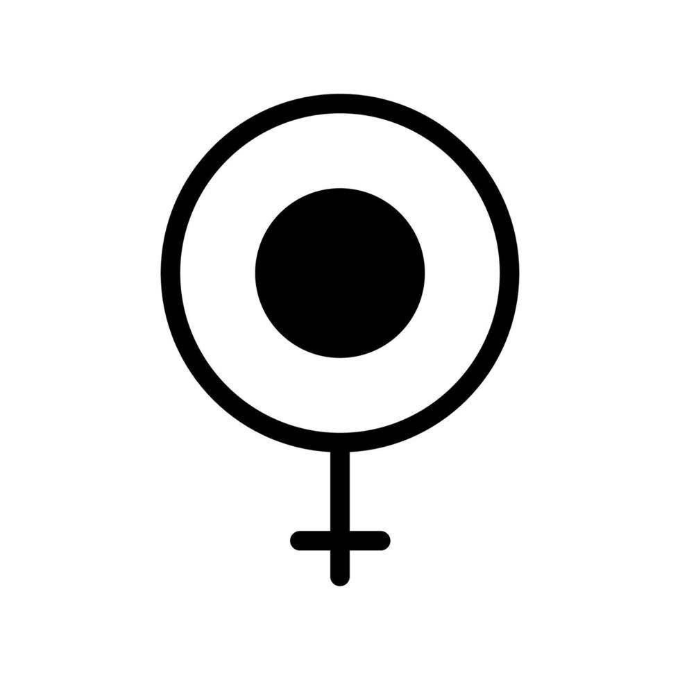 Female gender icon line isolated on white background. Black flat thin icon on modern outline style. Linear symbol and editable stroke. Simple and pixel perfect stroke vector illustration