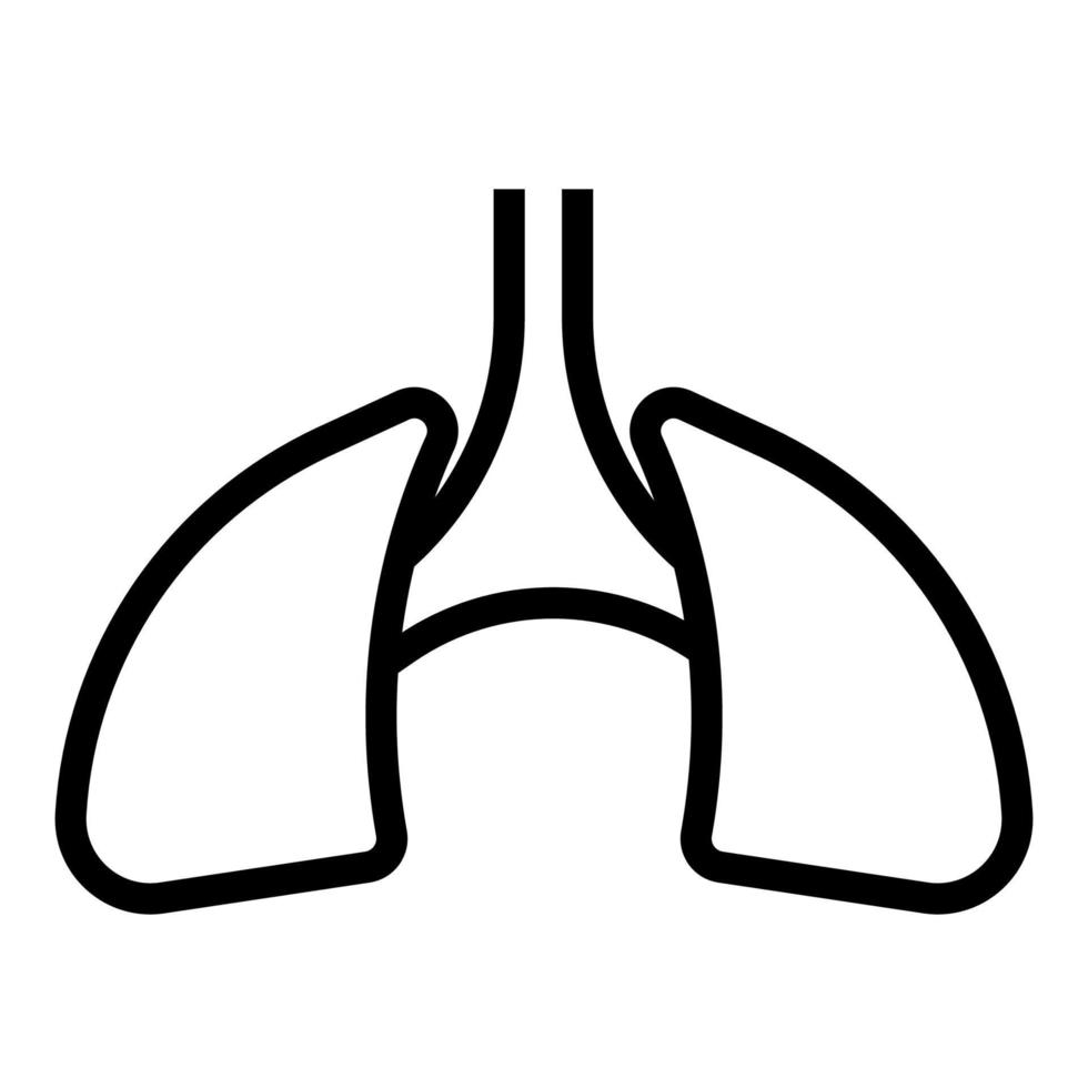 Human lungs icon line isolated on white background. Black flat thin icon on modern outline style. Linear symbol and editable stroke. Simple and pixel perfect stroke vector illustration
