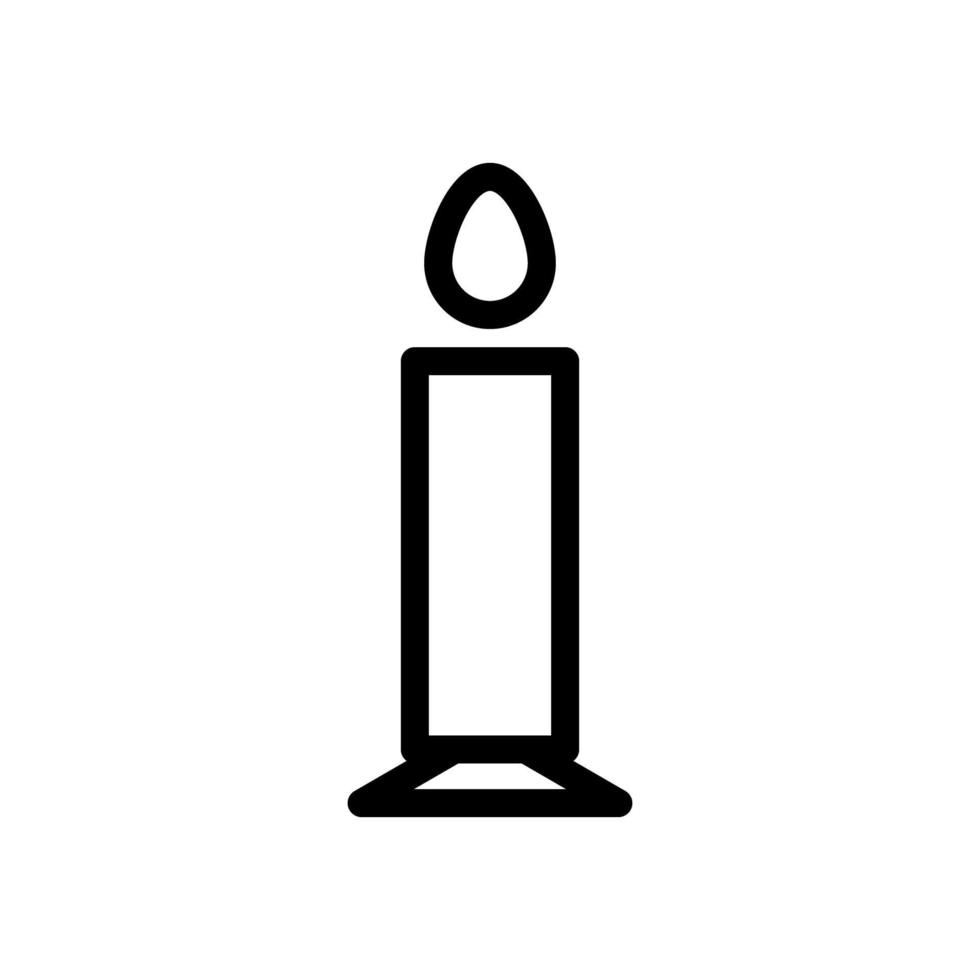Candle icon line isolated on white background. Black flat thin icon on modern outline style. Linear symbol and editable stroke. Simple and pixel perfect stroke vector illustration