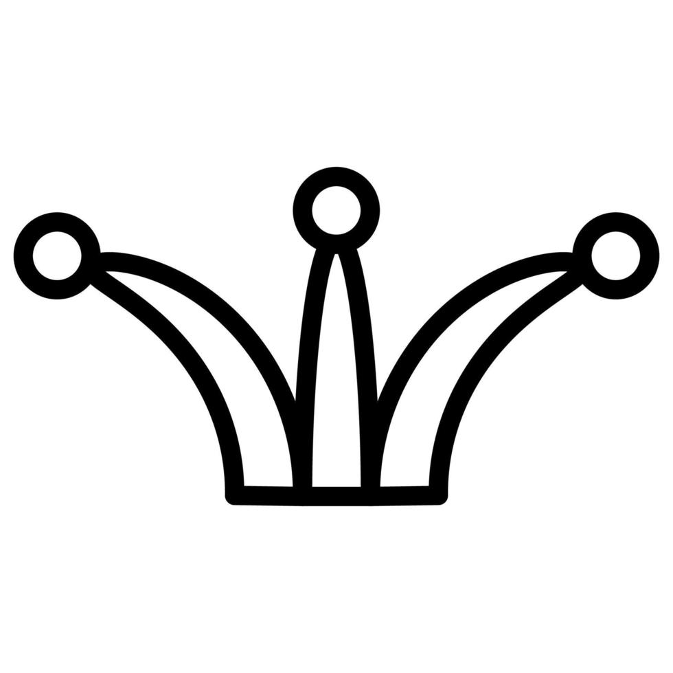 Jester hat icon line isolated on white background. Black flat thin icon on modern outline style. Linear symbol and editable stroke. Simple and pixel perfect stroke vector illustration