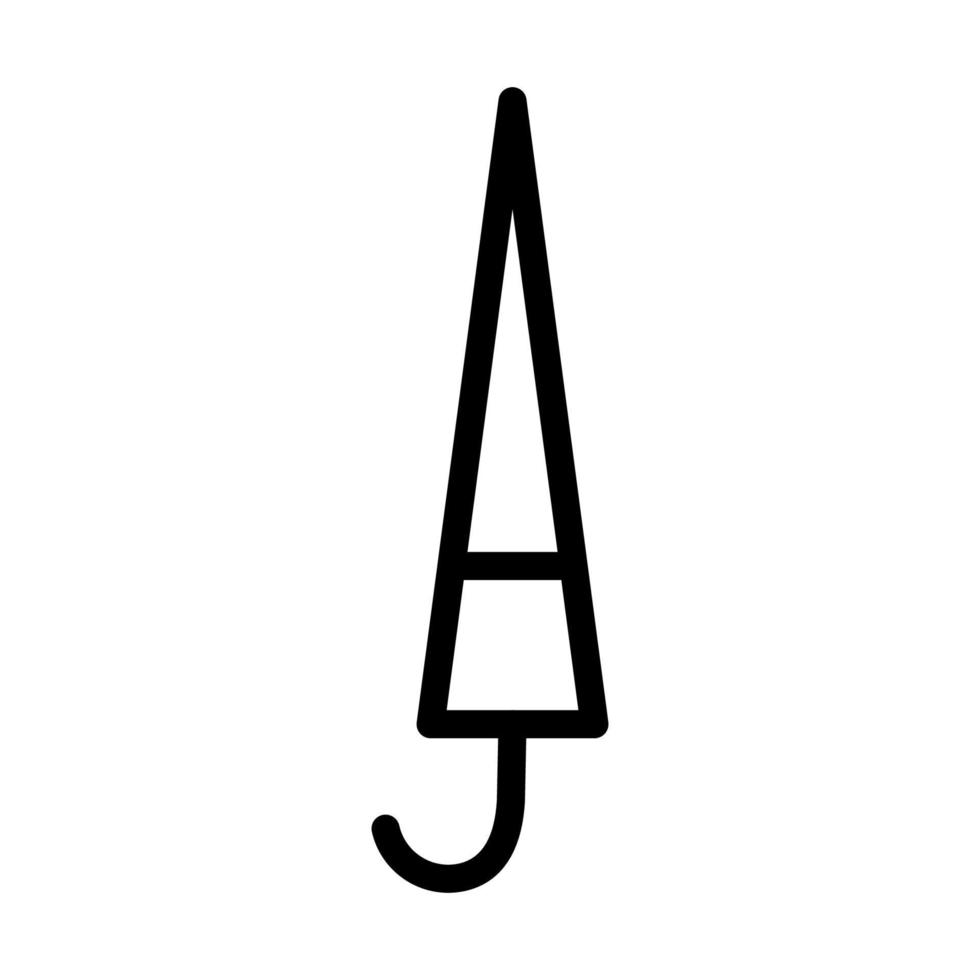 línea de icono de paraguas cerrado aislada sobre fondo blanco. icono negro plano y delgado en el estilo de contorno moderno. símbolo lineal y trazo editable. ilustración de vector de trazo simple y perfecto de píxeles