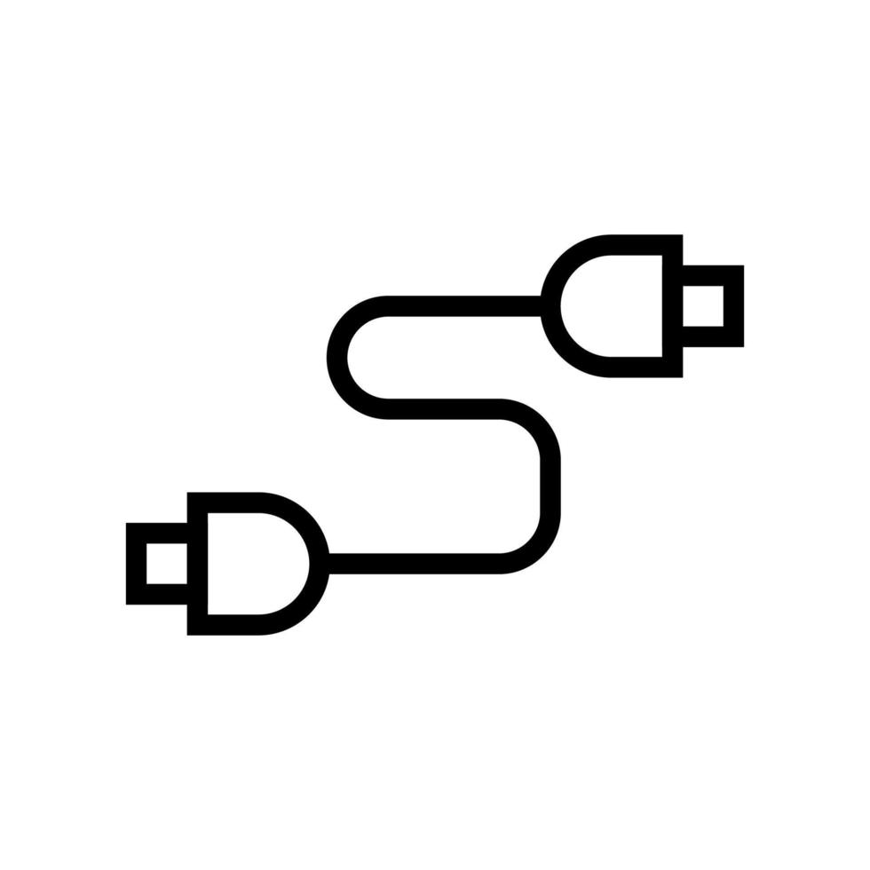 línea de icono de cable aislada sobre fondo blanco. icono negro plano y delgado en el estilo de contorno moderno. símbolo lineal y trazo editable. ilustración de vector de trazo simple y perfecto de píxeles