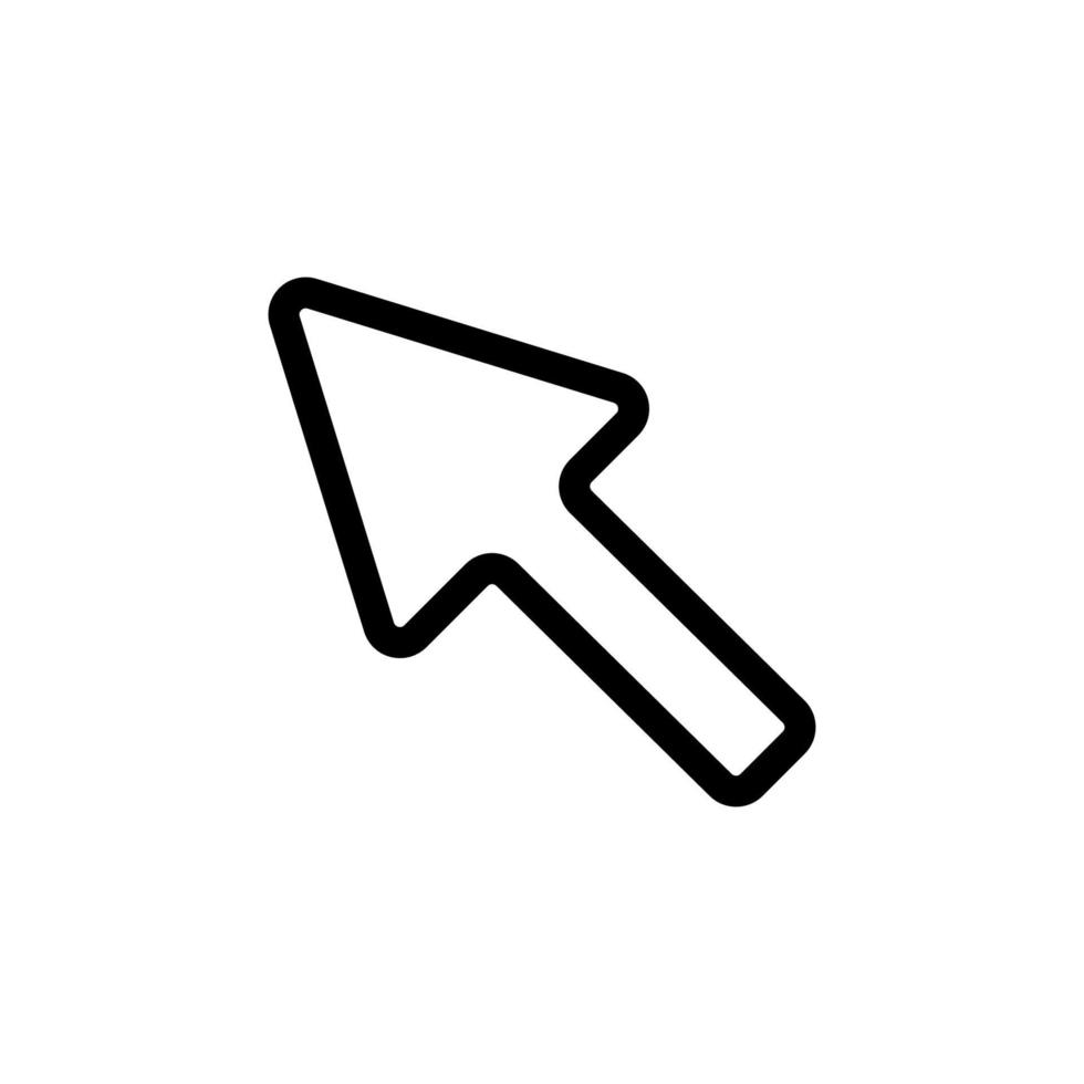 línea de icono de flecha de ratón aislada sobre fondo blanco. icono negro plano y delgado en el estilo de contorno moderno. símbolo lineal y trazo editable. ilustración de vector de trazo simple y perfecto de píxeles