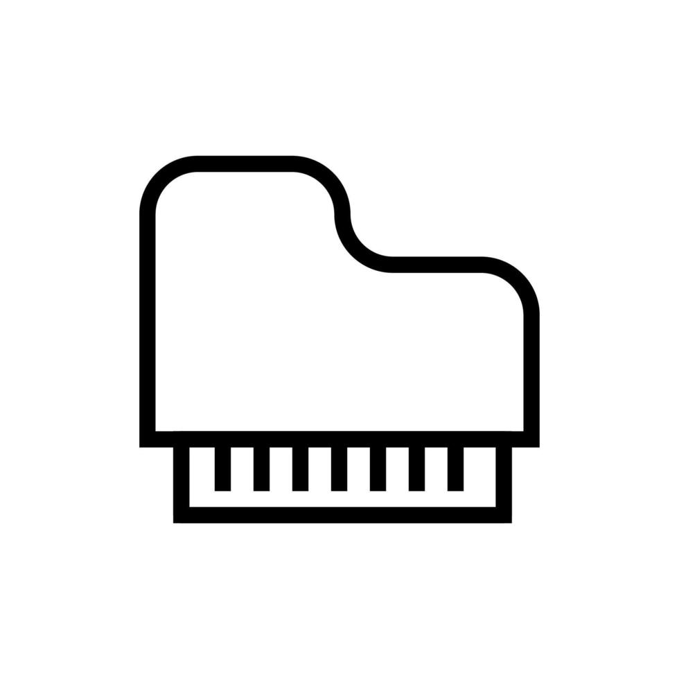 línea de icono de piano de cola aislada sobre fondo blanco. icono negro plano y delgado en el estilo de contorno moderno. símbolo lineal y trazo editable. ilustración de vector de trazo simple y perfecto de píxeles