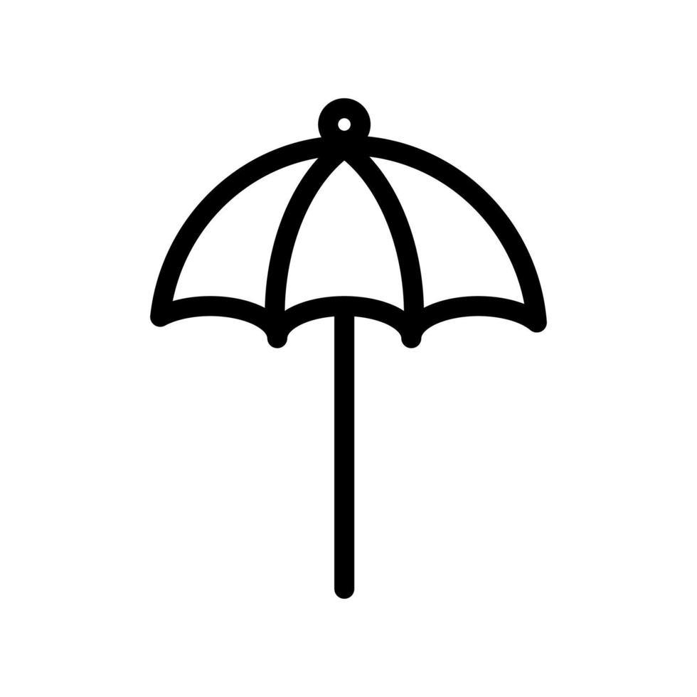 línea de icono de paraguas aislada sobre fondo blanco. icono negro plano y delgado en el estilo de contorno moderno. símbolo lineal y trazo editable. ilustración de vector de trazo simple y perfecto de píxeles