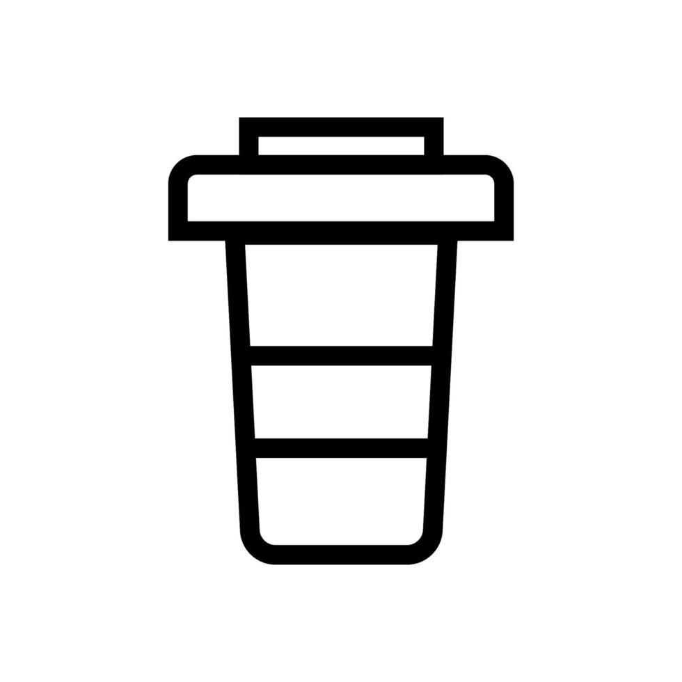 Coffee cup icon line isolated on white background. Black flat thin icon on modern outline style. Linear symbol and editable stroke. Simple and pixel perfect stroke vector illustration