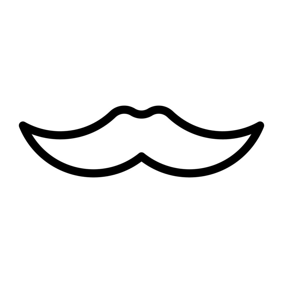Mustache man icon line isolated on white background. Black flat thin icon on modern outline style. Linear symbol and editable stroke. Simple and pixel perfect stroke vector illustration