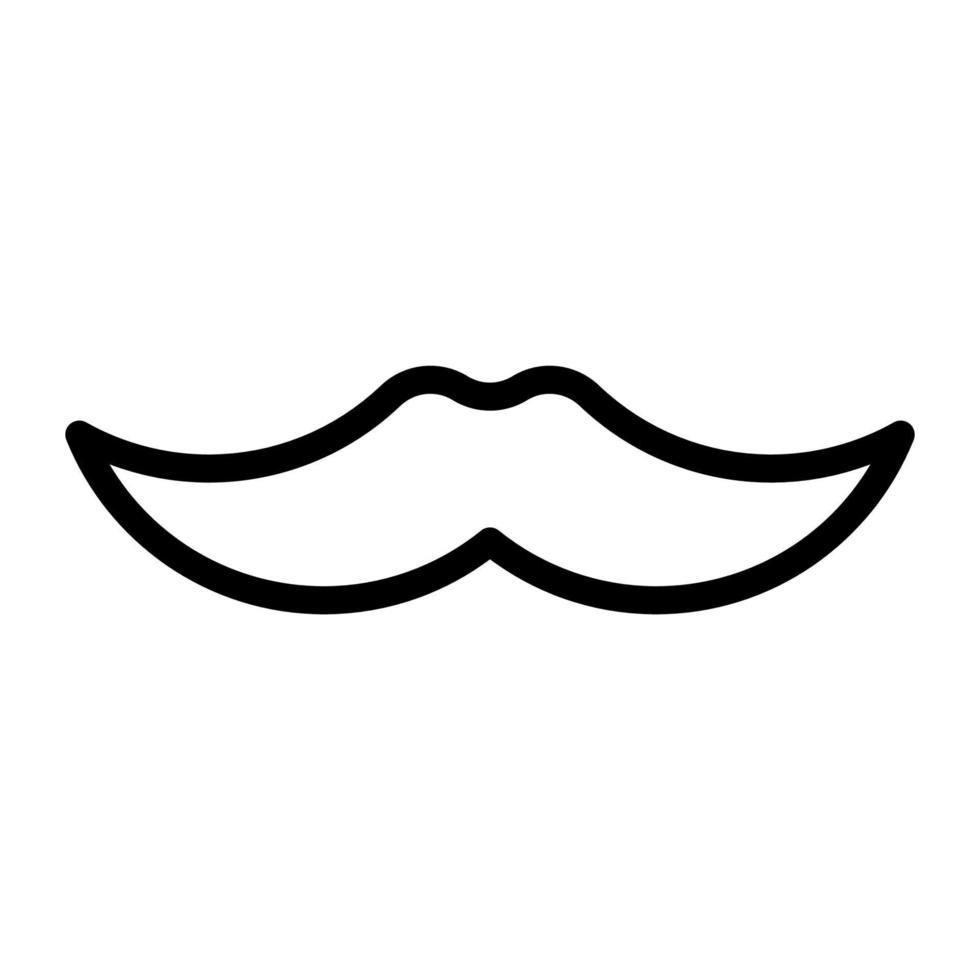 bigote hombre icono línea aislada sobre fondo blanco. icono negro plano y delgado en el estilo de contorno moderno. símbolo lineal y trazo editable. ilustración de vector de trazo simple y perfecto de píxeles