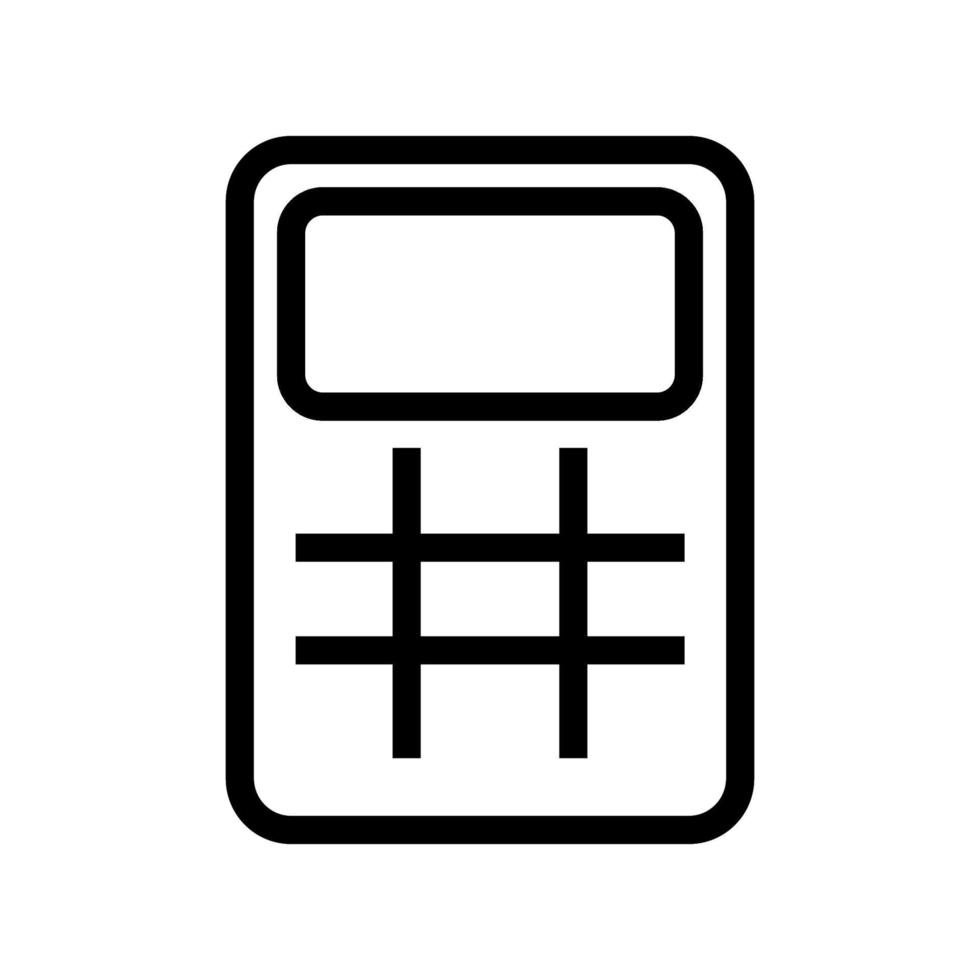 Calculator icon line isolated on white background. Black flat thin icon on modern outline style. Linear symbol and editable stroke. Simple and pixel perfect stroke vector illustration