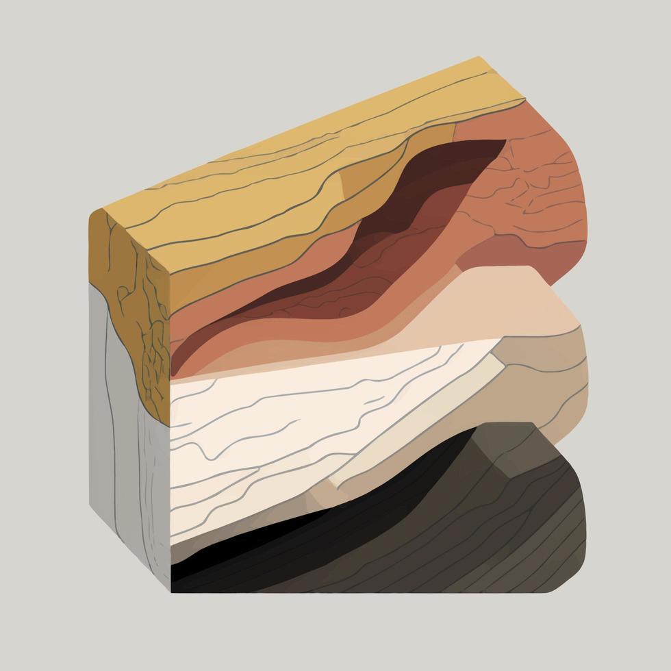 geología tema capas de suelo rocoso vector