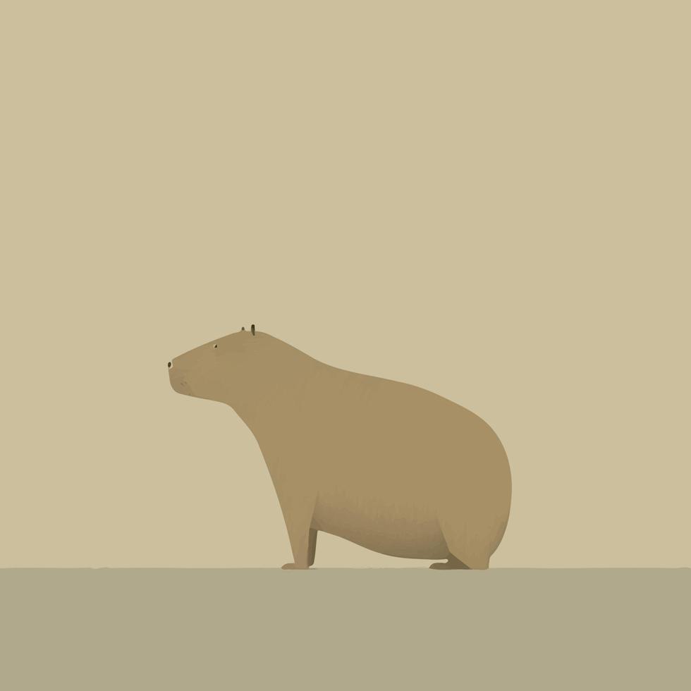 capybara mammal animal silhouette sitting on the ground vector