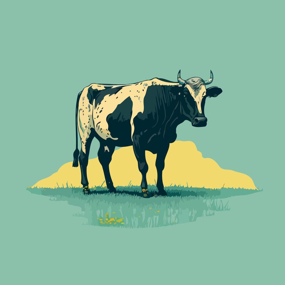 animal de granja una vaca grande adulta vector