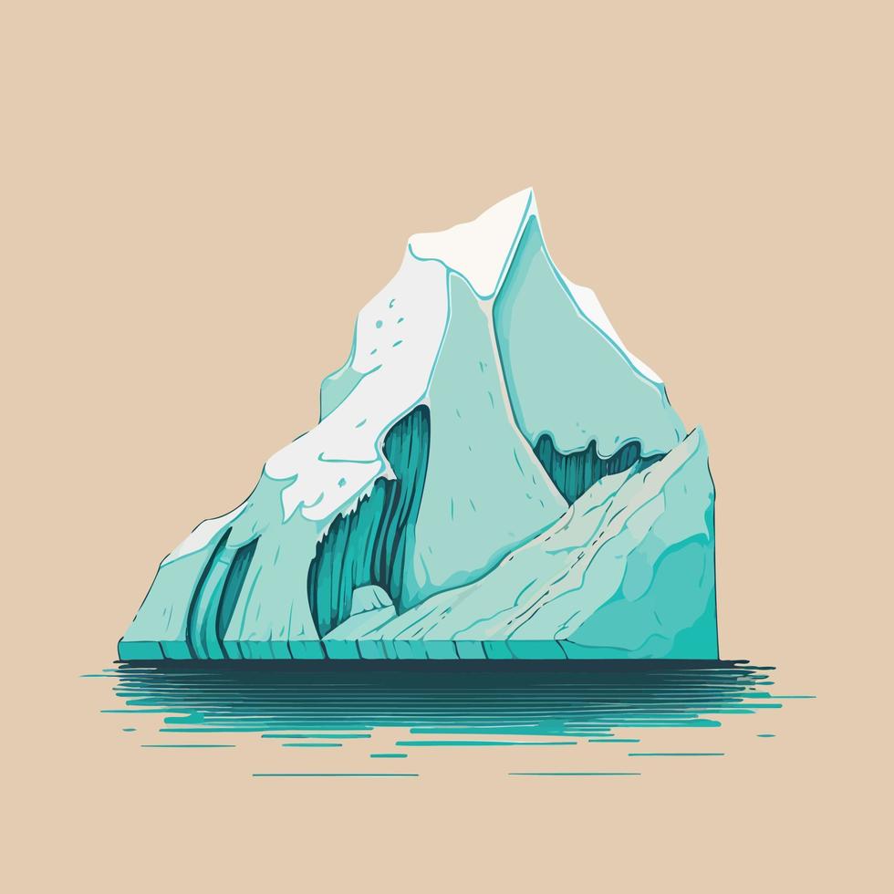 masa de hielo gigante iceberg flotante vector