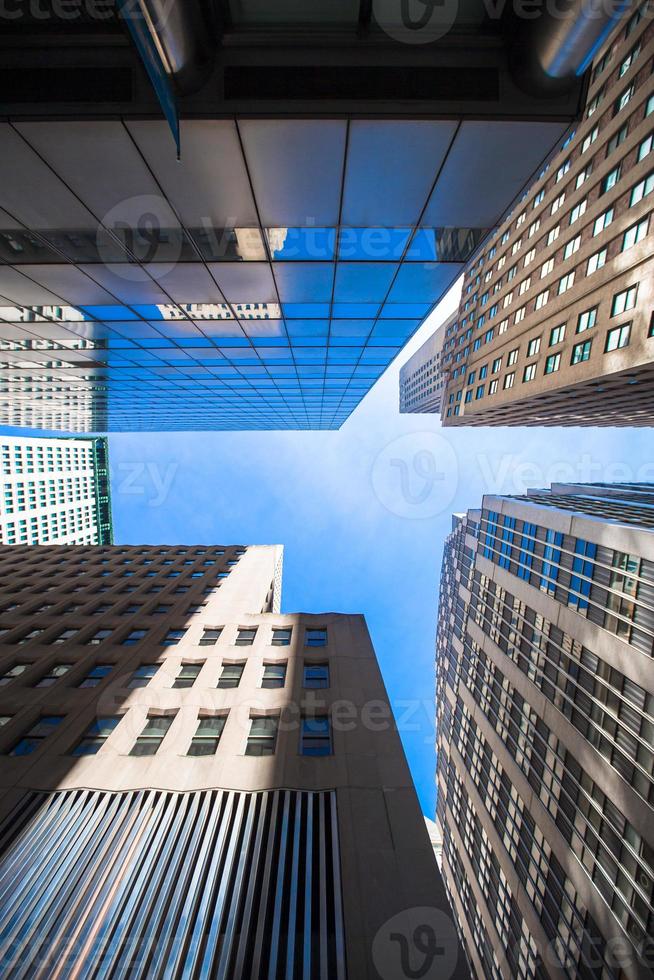 New York Skyscrapers View Upward photo