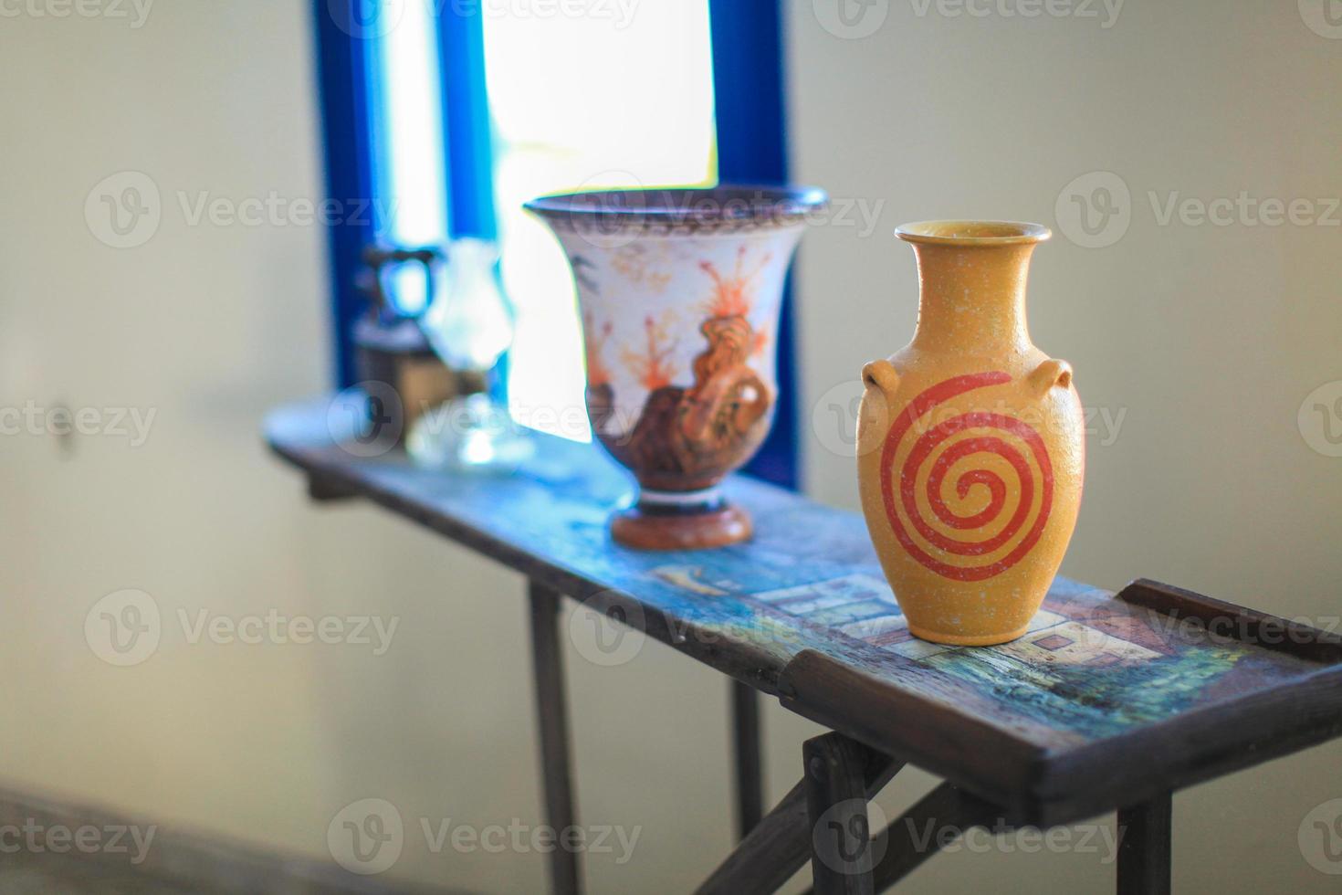 Traditional Greek pots in the houses of Santorini, Greece 17754913