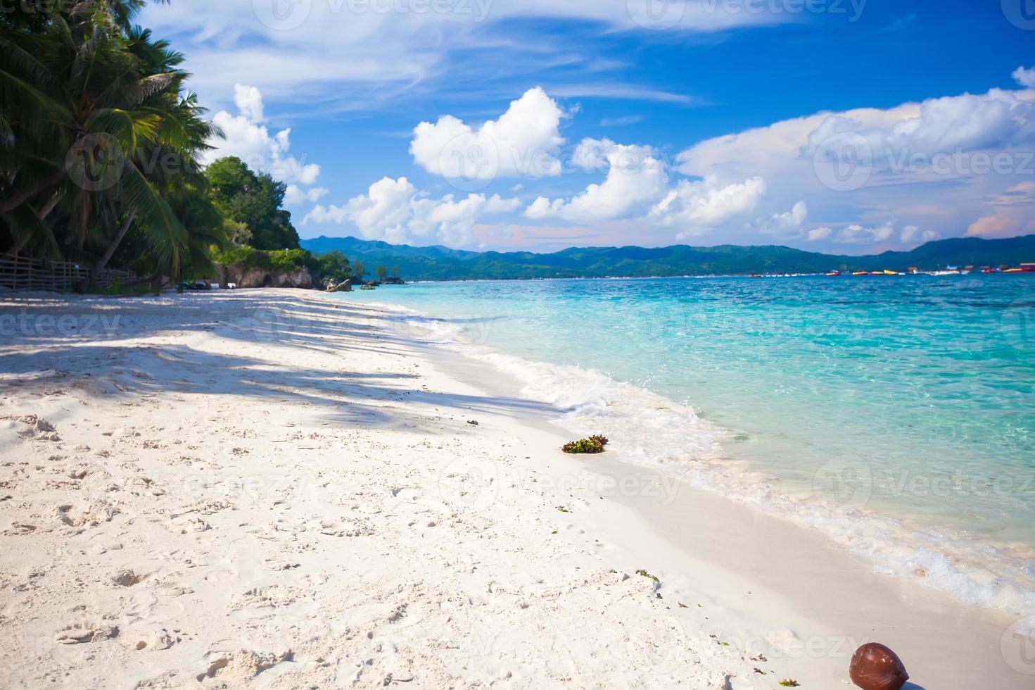 Perfect tropical beach with turquoise water and white sand photo