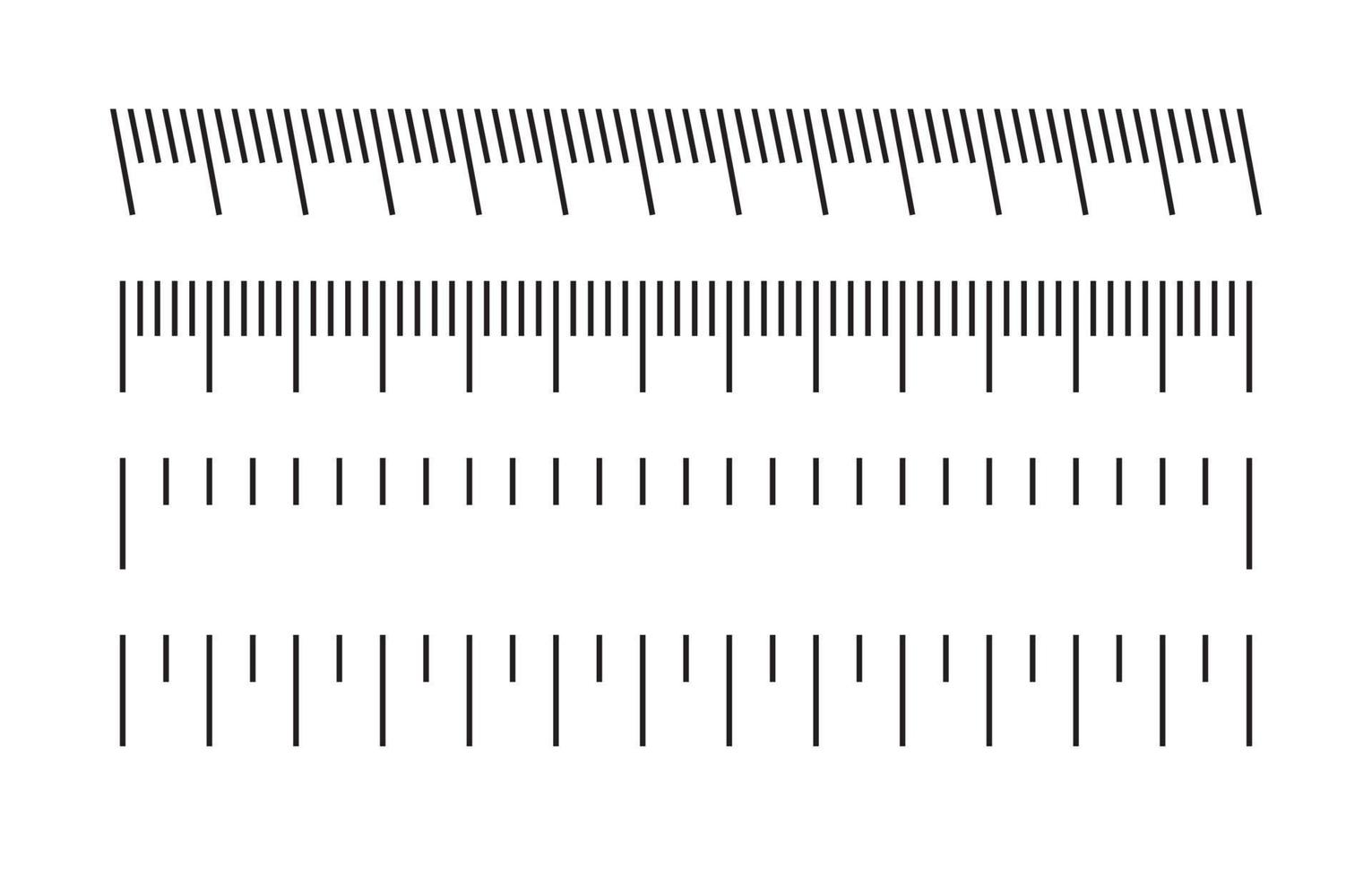 Measuring scale, 10 centimeters, cm chart, different markup for rulers. Vector illustration in flat style isolated on white background.