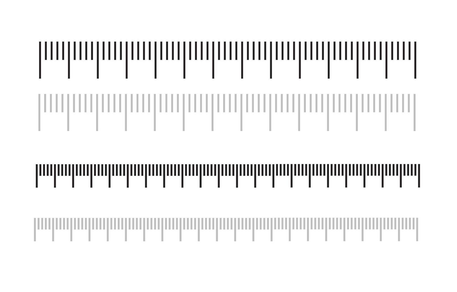 Measuring scale, 10 centimeters, cm chart, different markup for rulers. Vector illustration in flat style isolated on white background.