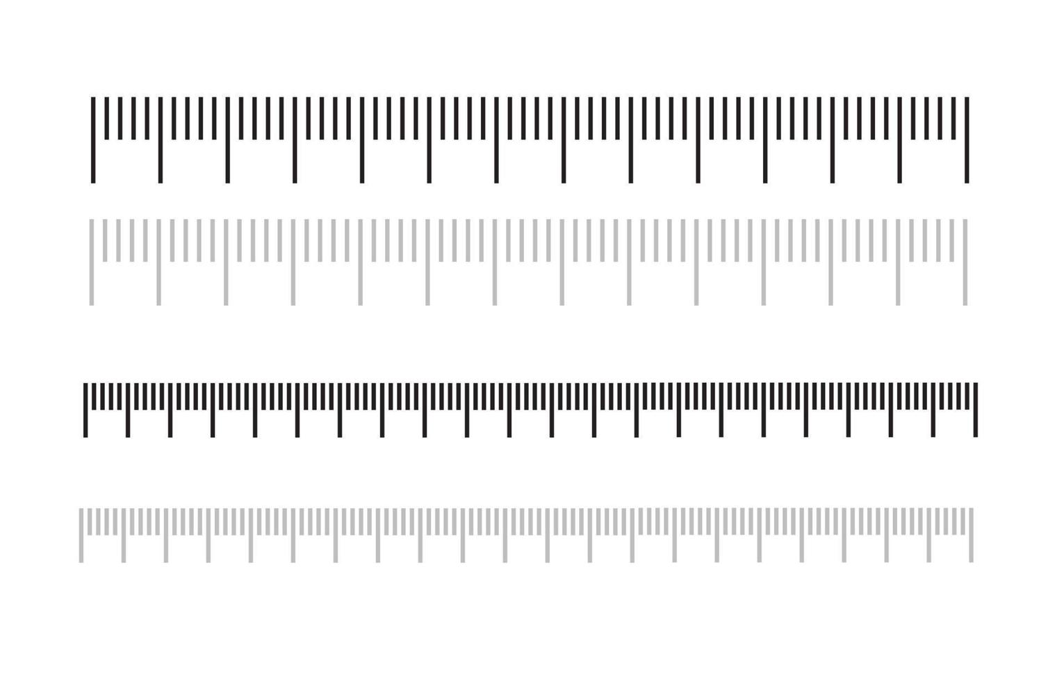 Measuring scale, 10 centimeters, cm chart, different markup for rulers. Vector illustration in flat style isolated on white background.