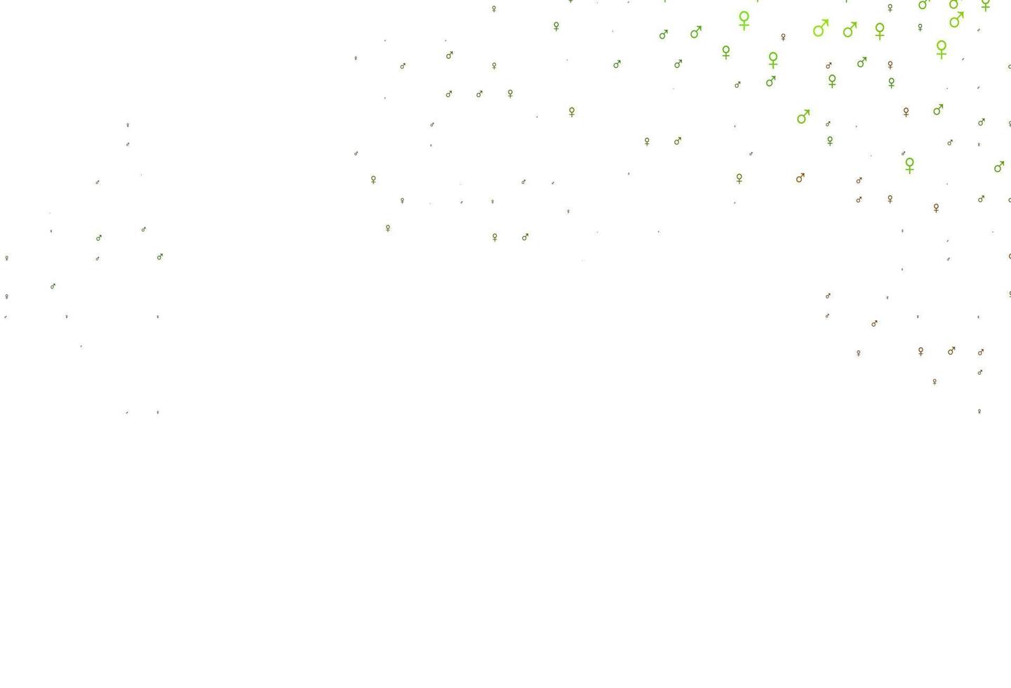 Light green, yellow vector background with gender symbols.