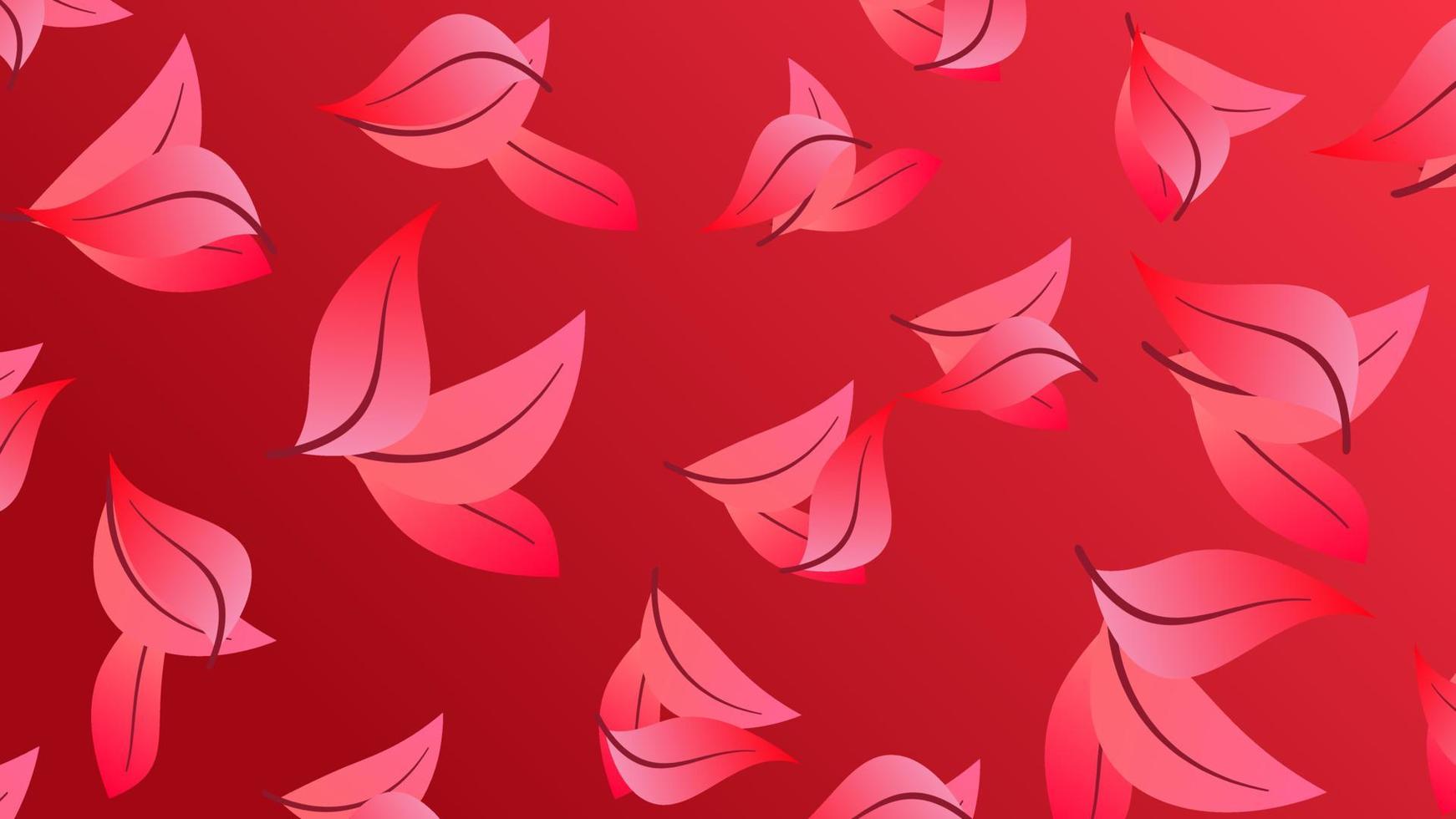 Red leaves effect illustration isolated vector background