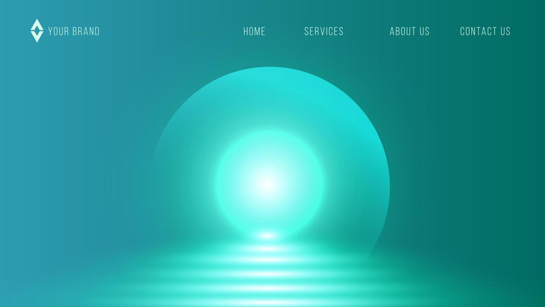 Geometric landing page. Blurred turquoise blue green water background. Vector illustration for your graphic design, banner, summer or aqua poster