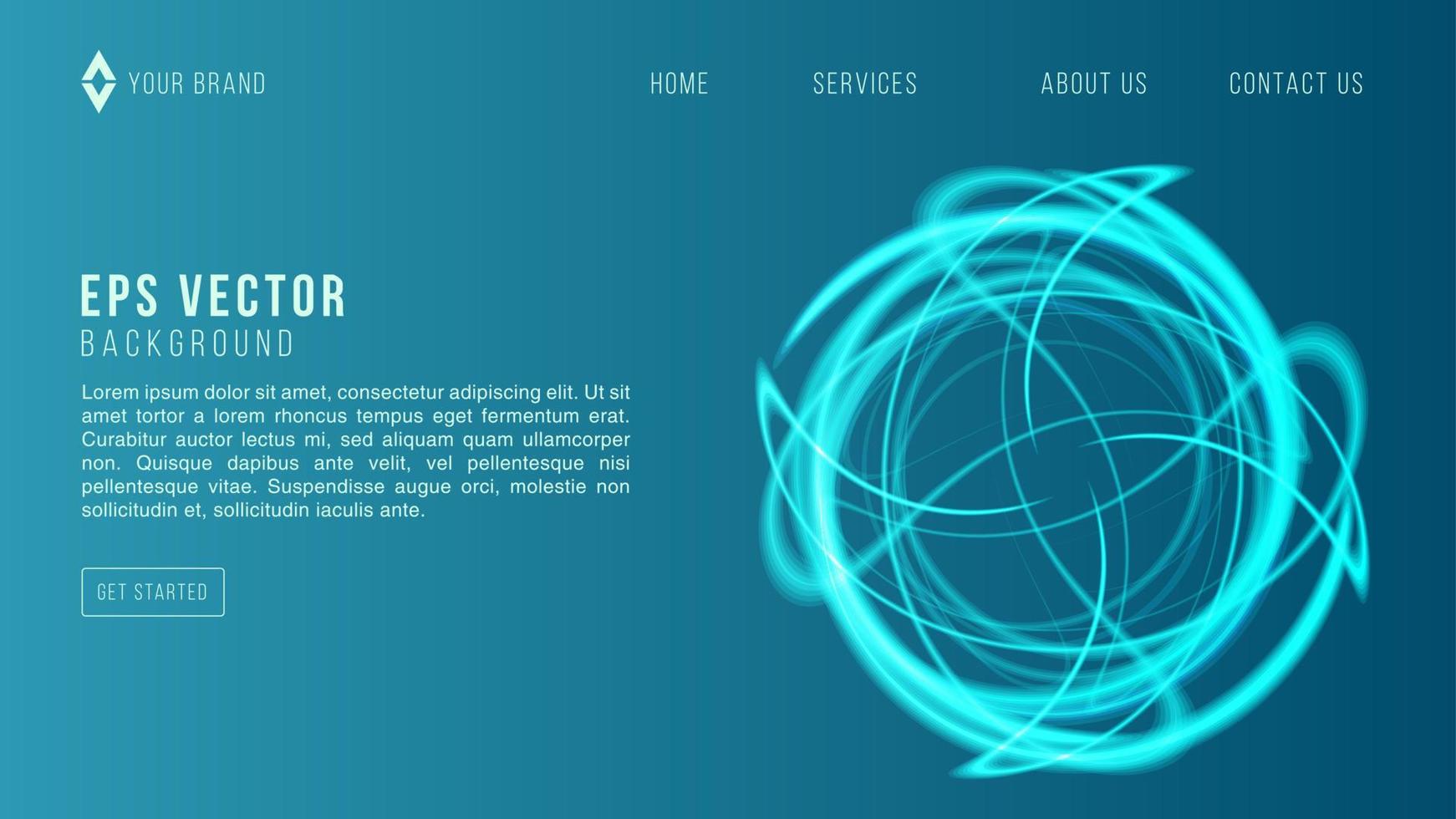 Geometric landing page. Blurred turquoise blue green water background. Vector illustration for your graphic design, banner, summer or aqua poster