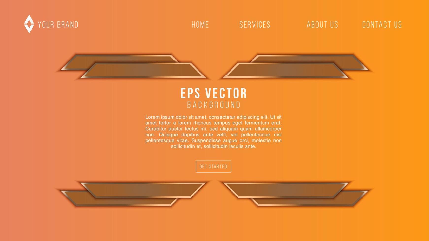 diseño de fondos abstractos geométricos. composición de formas geométricas simples sobre un fondo naranja. para uso en presentaciones, volantes y folletos, tarjetas, aterrizaje, diseño de sitios web. ilustración vectorial vector