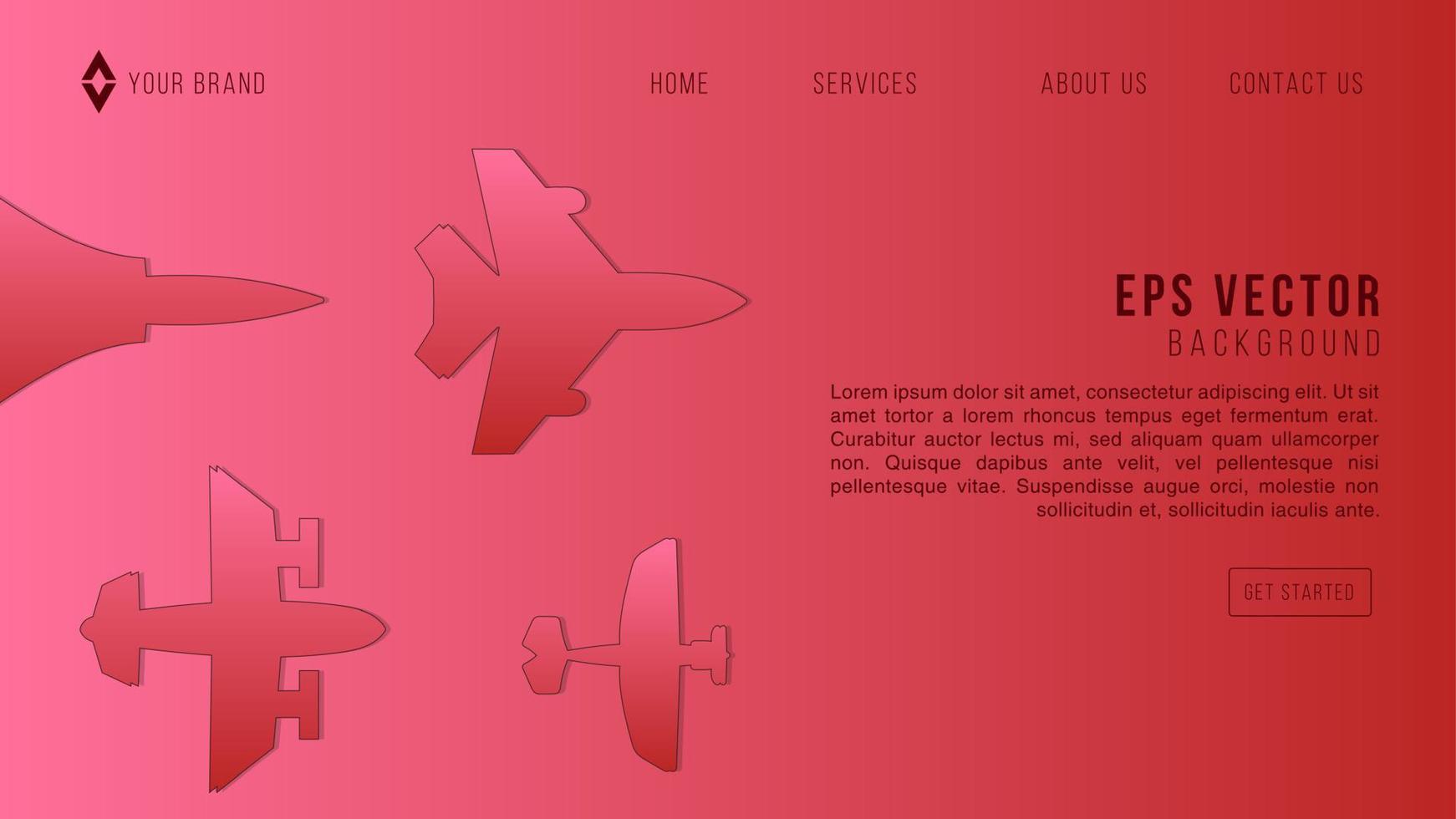 High speed concept. Fighter jet in the form of Arrow Light out technology background Hitech communication concept innovation red background, vector design