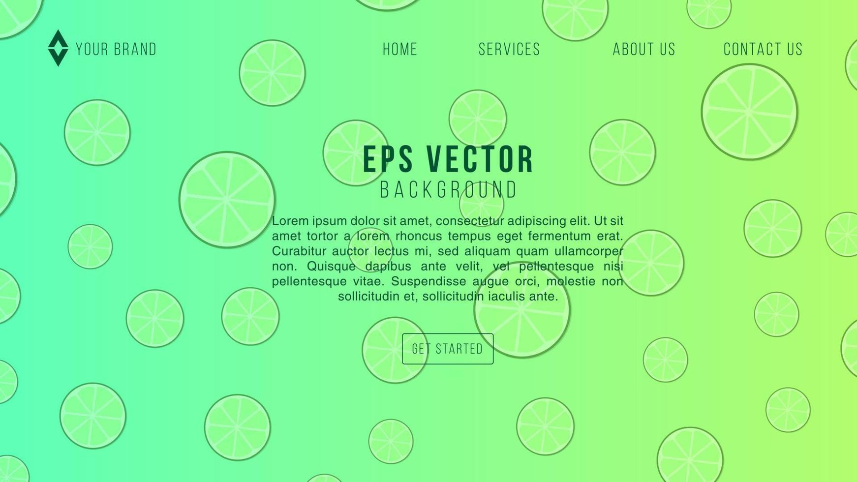 plantilla web de limonada de limón verde y lima. Fondo de sitio web transparente verde limonada. vector