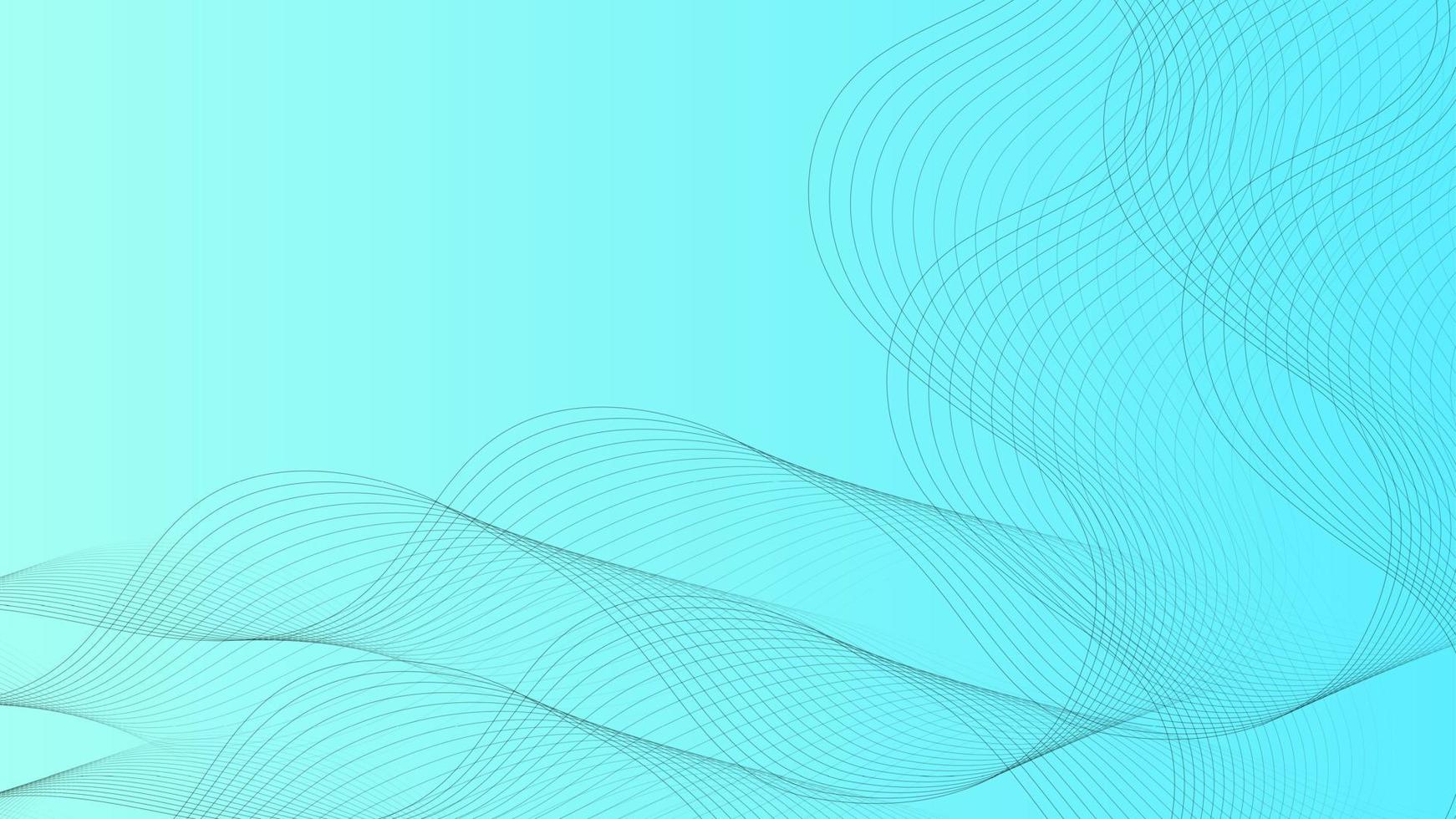 Black lines on blue abstract background with flowing particles. Digital future technology concept. vector illustration.