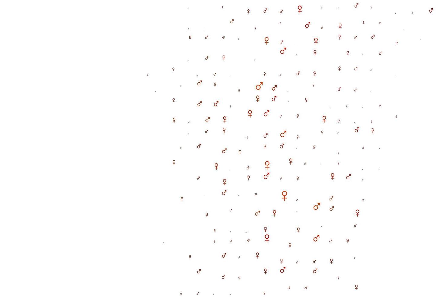 Light orange vector background with gender symbols.