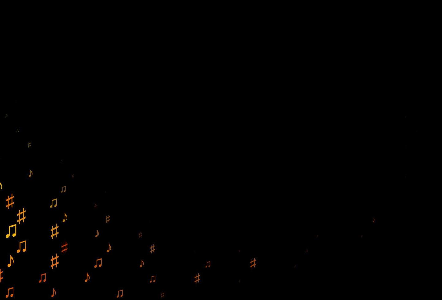 Dark Orange vector backdrop with music notes.