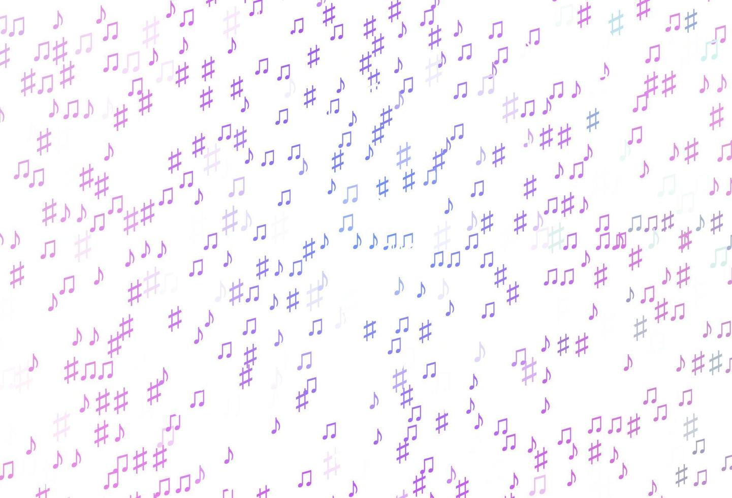 Light Pink, Blue vector backdrop with music notes.