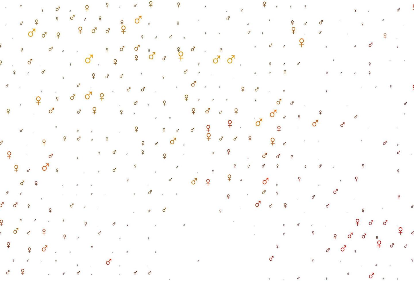 Light yellow, orange vector backdrop with gender signs.