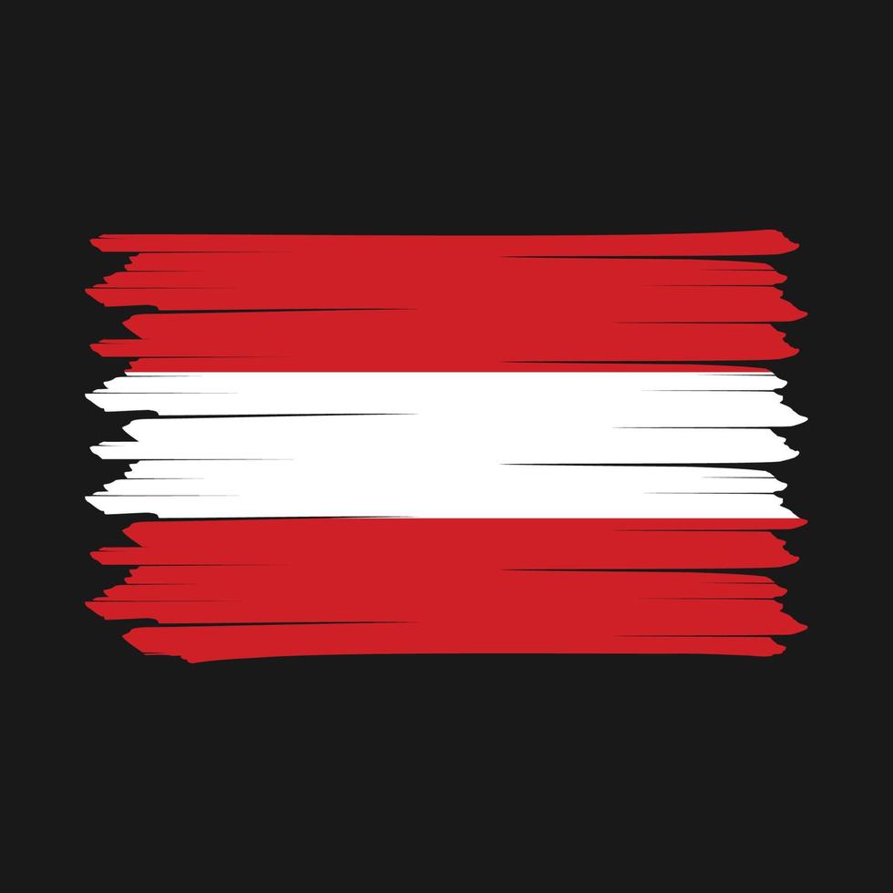 Ilustración de vector de diseño de pincel de bandera de Austria