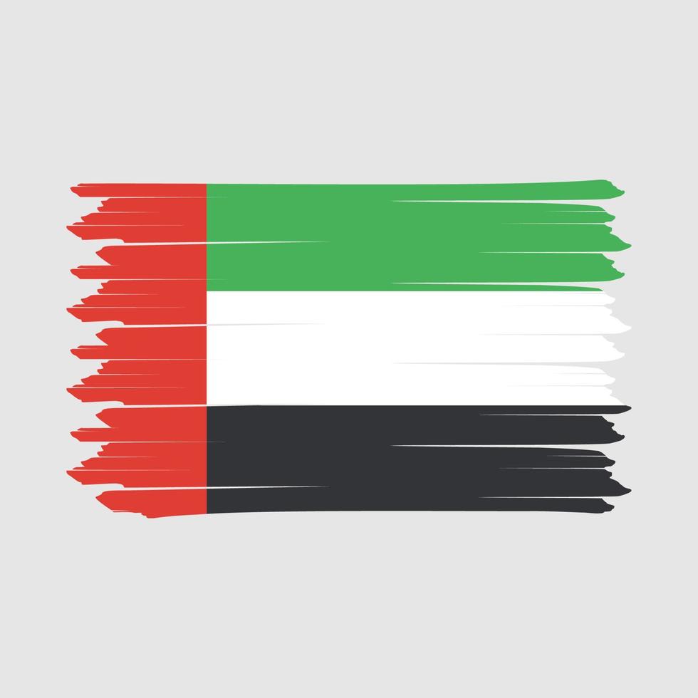 Ilustración de vector de diseño de pincel de bandera de los emiratos árabes unidos