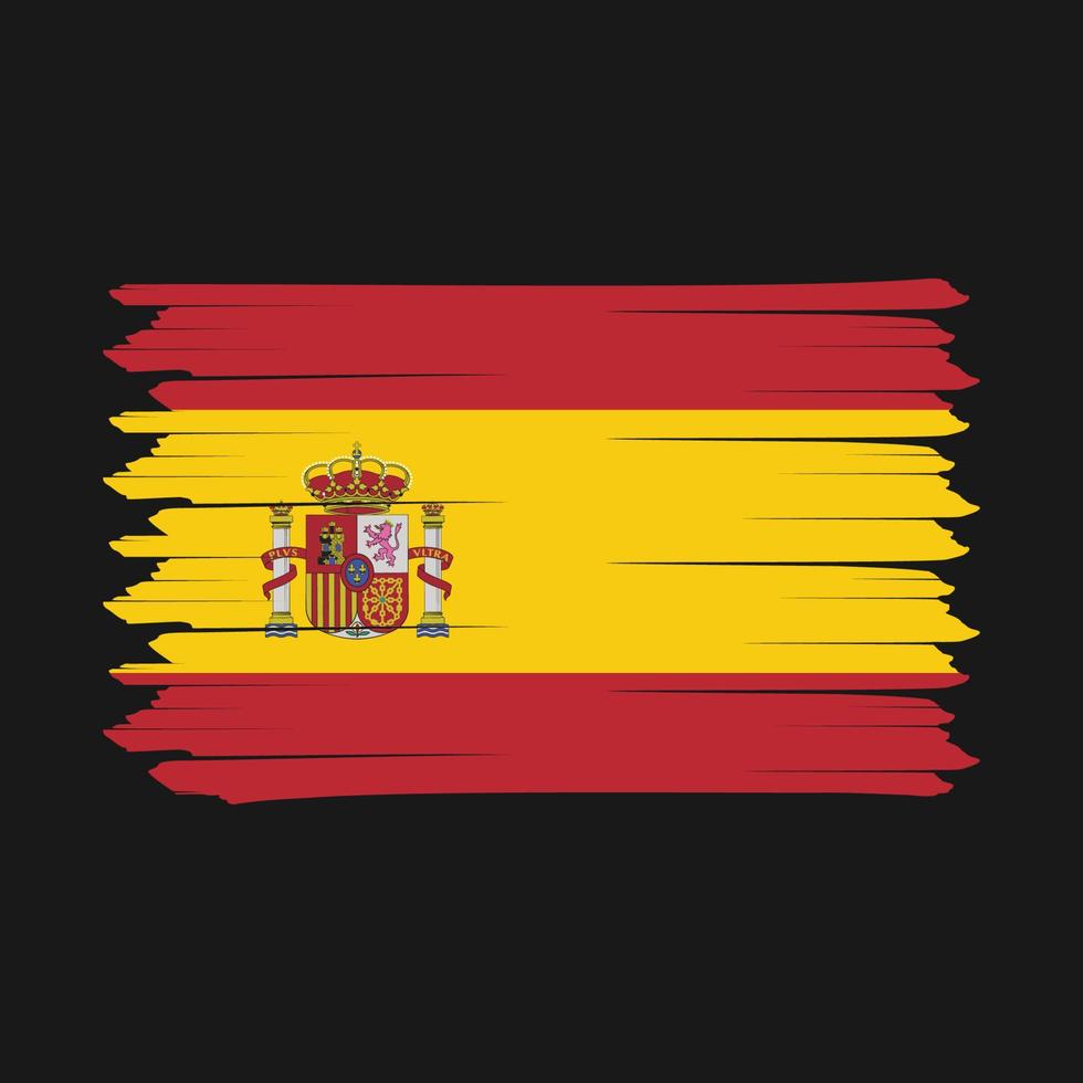 Ilustración de vector de diseño de pincel de bandera de españa