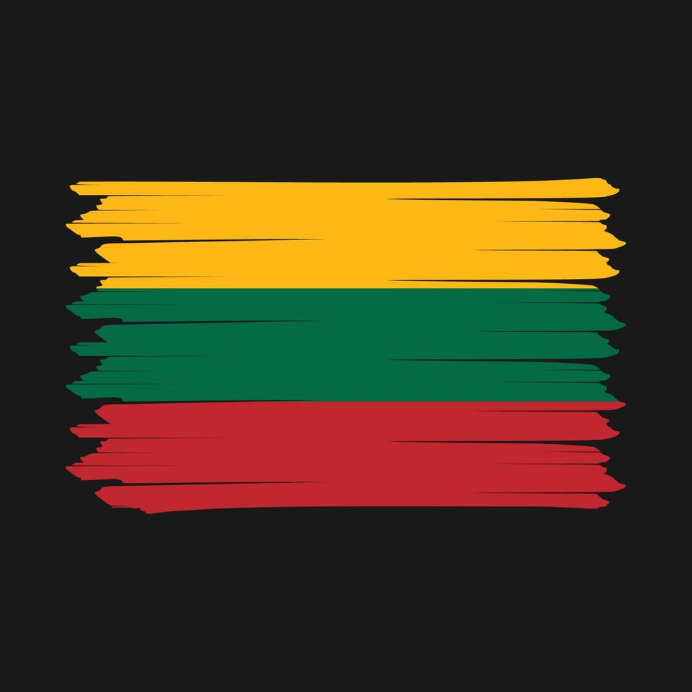 Lithuania Flag Brush Design Vector Illustration