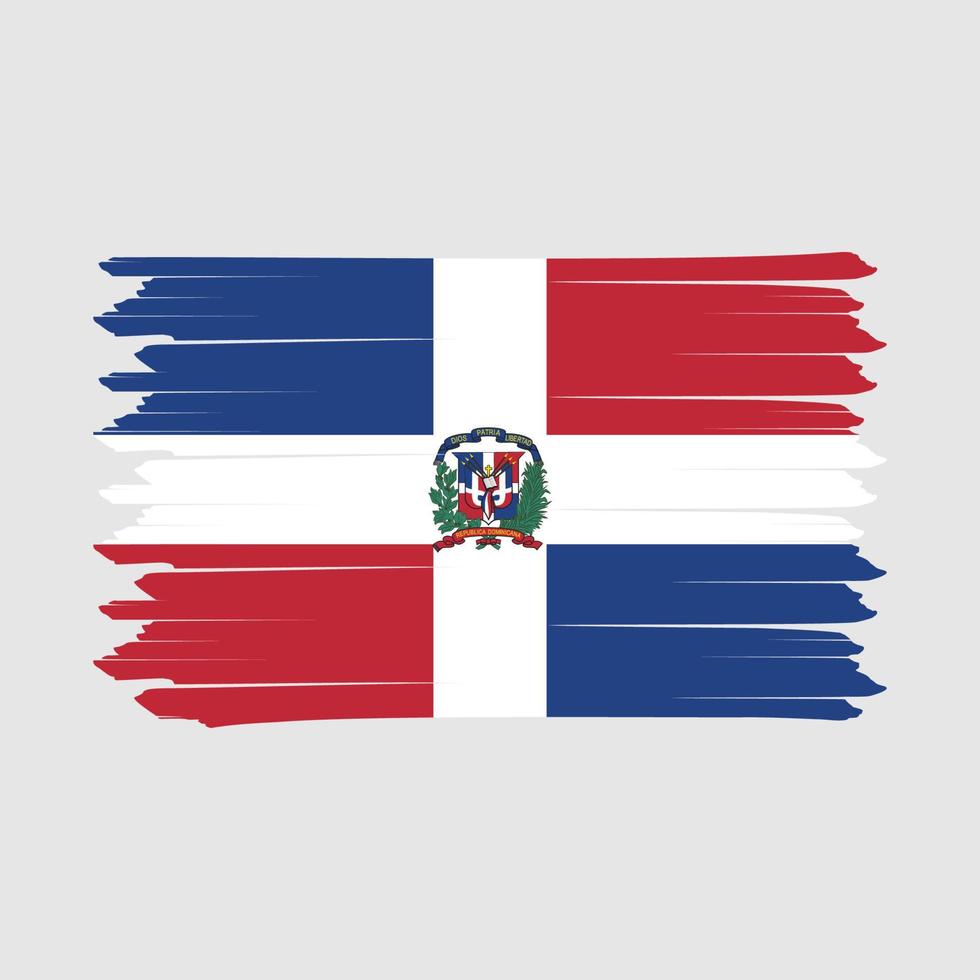 pincel de bandera de república dominicana vector