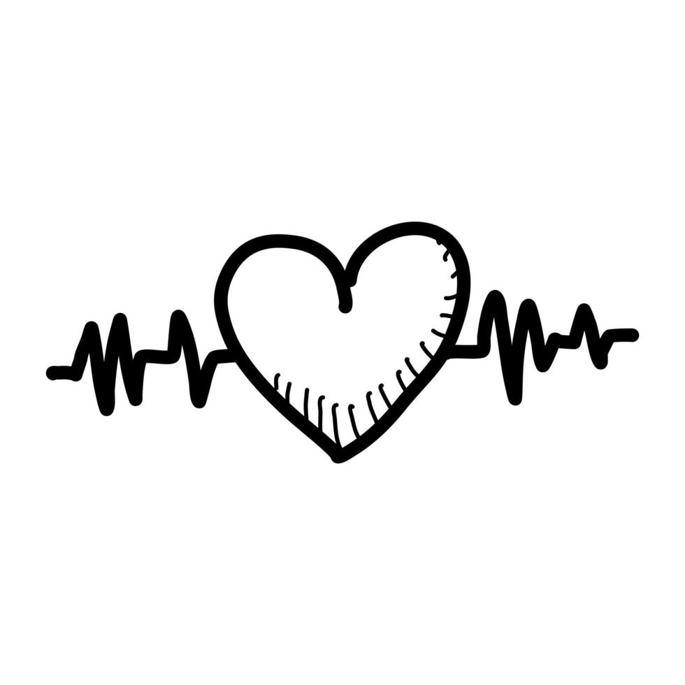 Love vibes icon with hand draw style vector