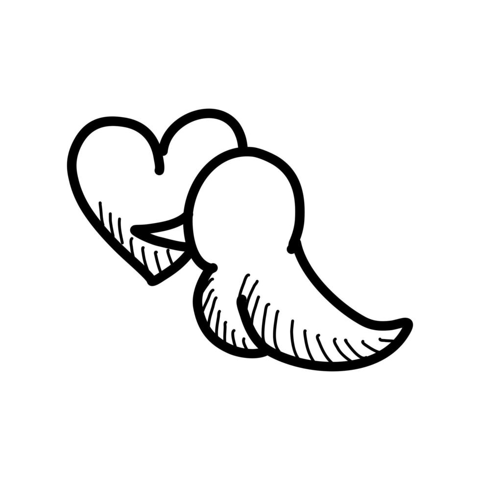 Love bird icon with hand draw style vector